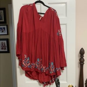 Red dress with flowers